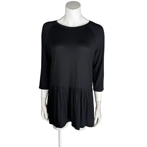 Boden Tunic Shirt Women's Medium Black Drop Waist - Picture 1 of 5